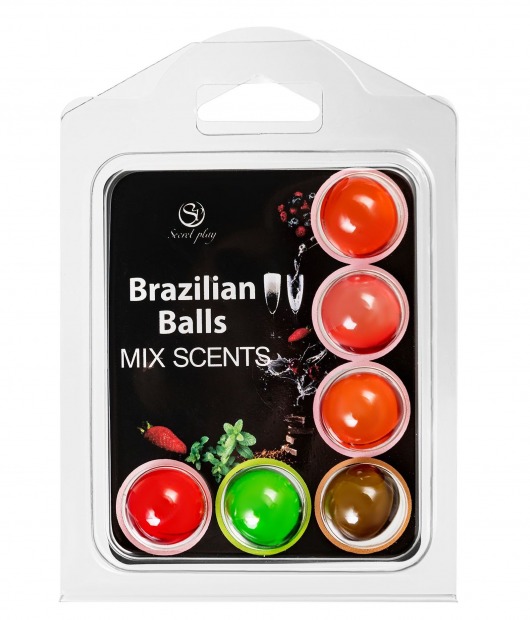 Набор из 6 шариков с ароматизированными массажными маслами Brazilian Balls - Secret Play - купить с доставкой в Сызрани