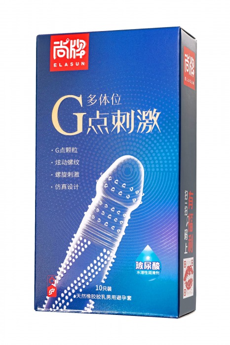 Ультратонкие презервативы Elasun G-spot stimulation с ребрами и точками - 10 шт. - Elasun - купить с доставкой в Сызрани