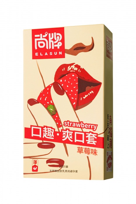 Презервативы Elasun Strawberry с аромато клубники - 10 шт. - Elasun - купить с доставкой в Сызрани