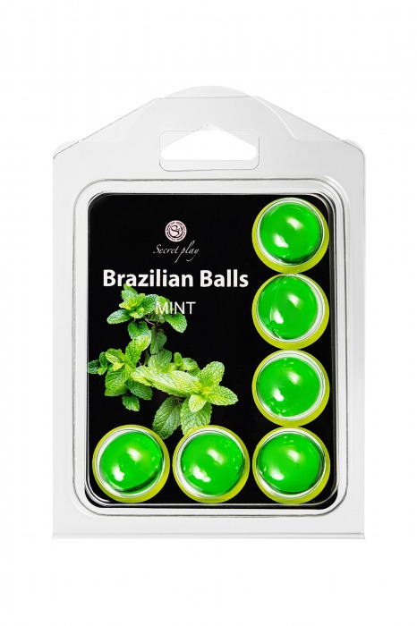 Набор из 6 шариков с массажным маслом Brazilian Balls с ароматом мяты - Secret Play - купить с доставкой в Сызрани