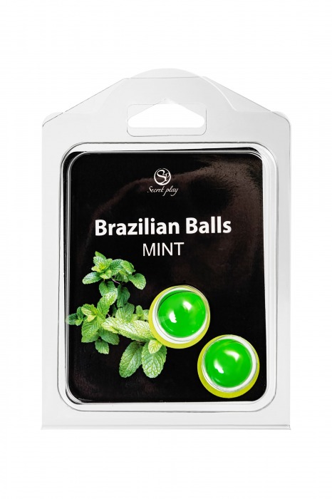 Набор из 2 шариков с массажным маслом Brazilian Balls с ароматом мяты - Secret Play - купить с доставкой в Сызрани