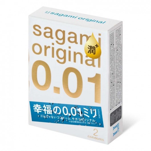 Увлажнённые презервативы Sagami Original 0.01 Extra Lub - 2 шт. - Sagami - купить с доставкой в Сызрани