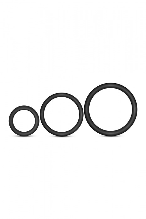 Набор из 3 черных эрекционных колец Cock Ring Set - Blush Novelties - в Сызрани купить с доставкой