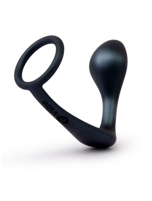 Черное эрекционное кольцо со стимулятором простаты Ringer Cock Ring   Plug - b-Vibe - в Сызрани купить с доставкой