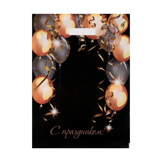 Пакет с вырубной ручкой и принтом в виде шариков (30х40 см) - Сима-Ленд - купить с доставкой в Сызрани