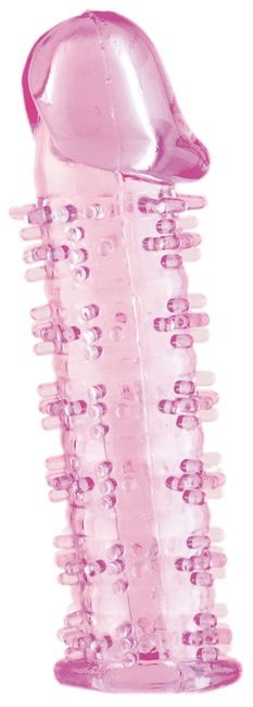 Розовая насадка на пенис с шипами - 12,5 см. - A-toys - в Сызрани купить с доставкой
