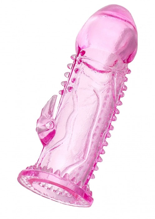 Розовая насадка на пенис с шипиками и коготком - 13,5 см. - A-toys - в Сызрани купить с доставкой