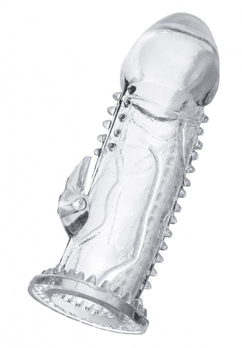 Прозрачная насадка на пенис с шипиками и коготком - 13,5 см. - A-toys - в Сызрани купить с доставкой