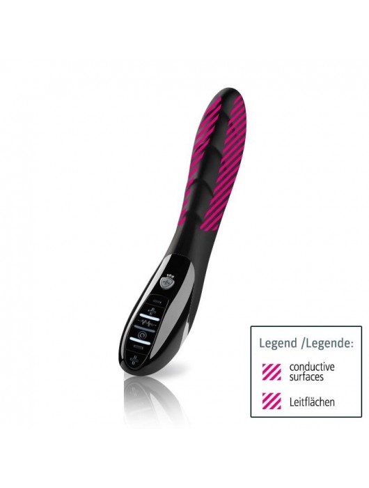 Вибратор с электростимуляцией Sizzling Simon Black Edition - 27 см. - MyStim - купить с доставкой в Сызрани