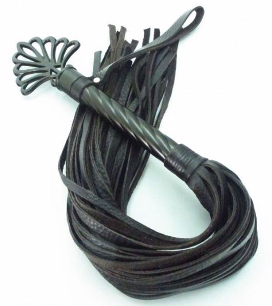 Длинная плеть с рукоятью цвета шоколада - 66 см. - БДСМ Арсенал - купить с доставкой в Сызрани