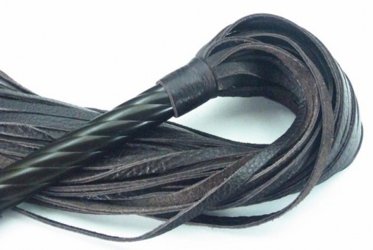 Длинная плеть с рукоятью цвета шоколада - 66 см. - БДСМ Арсенал - купить с доставкой в Сызрани