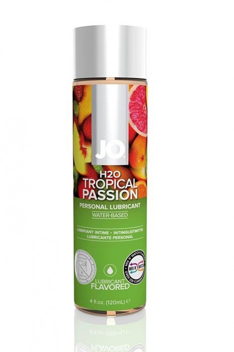 Лубрикант на водной основе с ароматом тропических фруктов JO Flavored Tropical Passion - 120 мл. - System JO - купить с доставкой в Сызрани