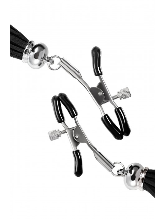 Зажимы на соски «Прищепки» с черными кисточками из замши - Pecado - купить с доставкой в Сызрани