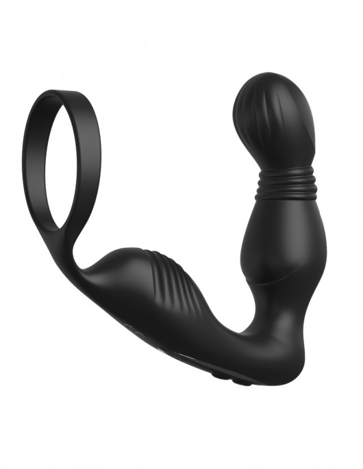 Черный вибростимулятор простаты с эрекционным кольцом Ass-Gasm Pro P-Spot Milker - Pipedream - в Сызрани купить с доставкой