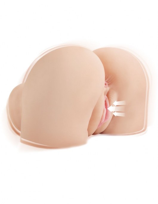 Телесный мастурбатор-полуторс с вибрацией и эффектом всасывания Back That Ass Up - Pipedream - в Сызрани купить с доставкой