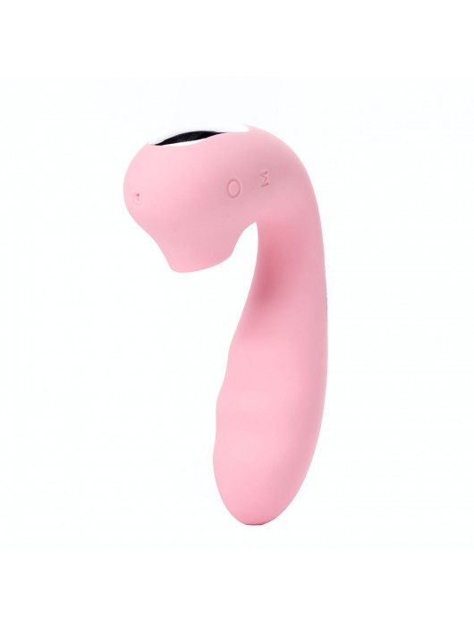 Розовый вибратор Tara с вакуумной стимуляцией и пультом ДУ - BeYourLover