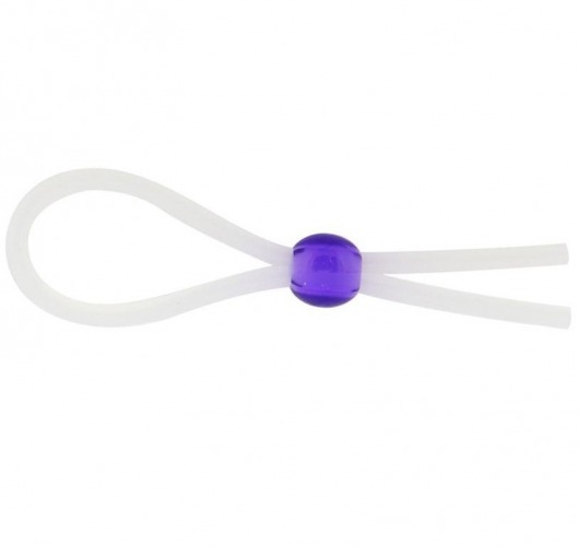 Прозрачное лассо с фиолетовой бусиной SILICONE COCK RING WITH BEAD LAVENDER - NMC - в Сызрани купить с доставкой