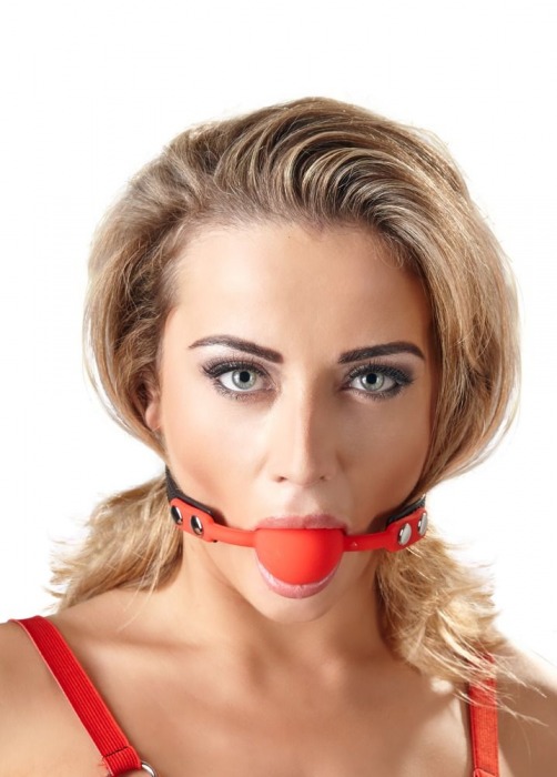 Силиконовый кляп-шар на чёрных ремешках Red Gag silicone - Orion - купить с доставкой в Сызрани