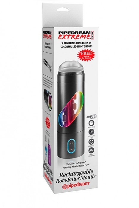 Перезаряжаемый мастурбатор-ротик Extreme Toyz Rechargeable Roto-Bator Mouth - Pipedream - в Сызрани купить с доставкой