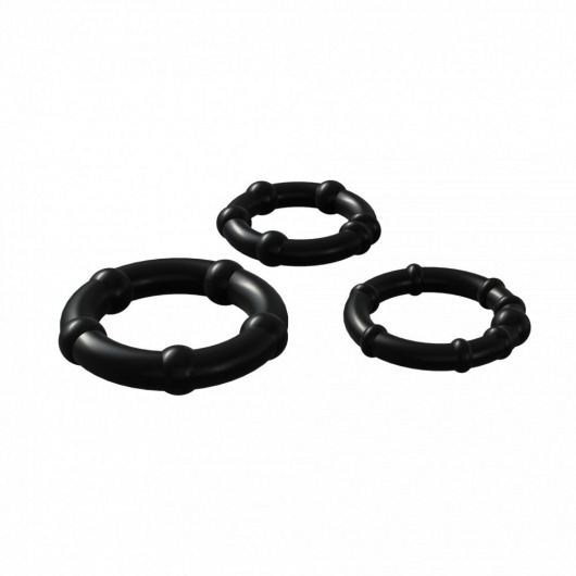 Набор из 3 черных эрекционных колец Babooom Ring Set - Adrien Lastic - в Сызрани купить с доставкой