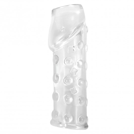 Прозрачная открытая насадка на пенис с бугорками - 19,8 см. - Baile - в Сызрани купить с доставкой