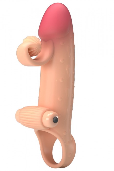 Телесная вибронасадка на пенис с подхватом мошонки - 20 см. - Baile - в Сызрани купить с доставкой