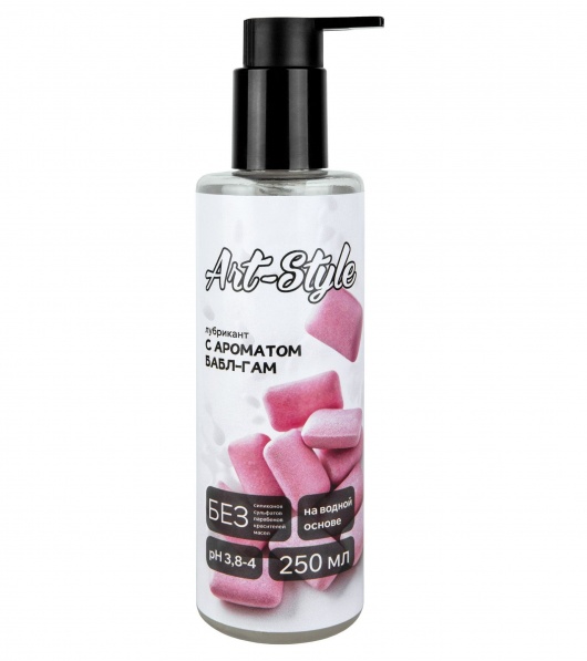Лубрикант на водной основе Art-Style с ароматом бабл-гам - 250 мл. - Art-Style - купить с доставкой в Сызрани