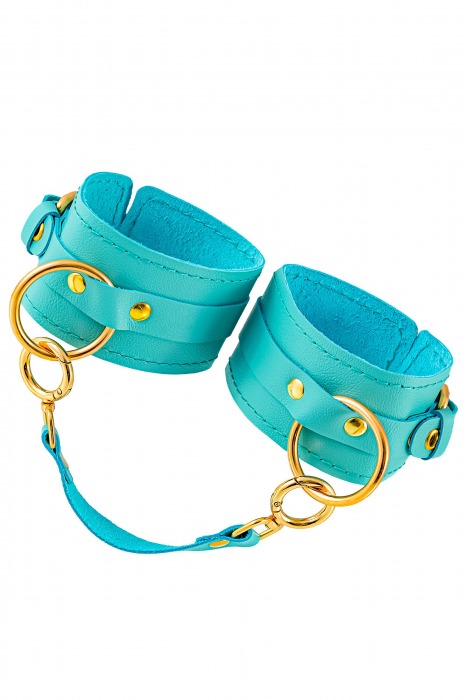 Голубые однослойные кожаные оковы - Pecado - купить с доставкой в Сызрани