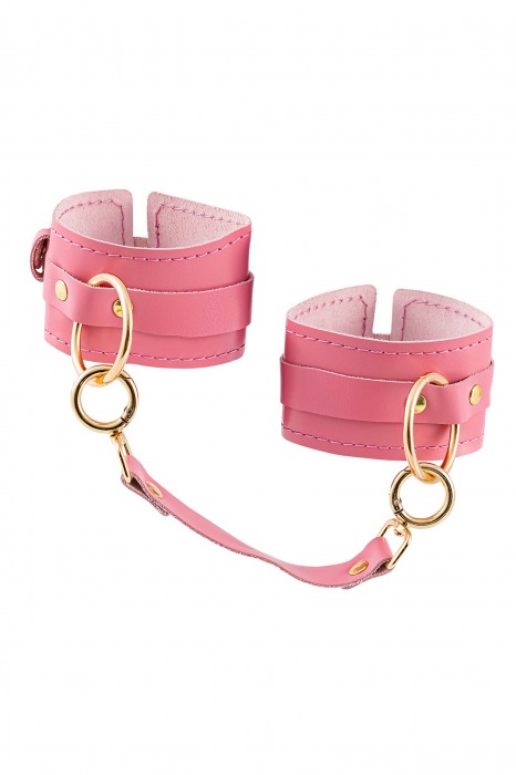 Розовые однослойные кожаные оковы - Pecado - купить с доставкой в Сызрани