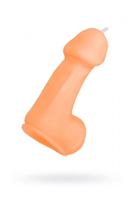 Оранжевая свеча в форме пениса - 47 гр. - Pecado - купить с доставкой в Сызрани
