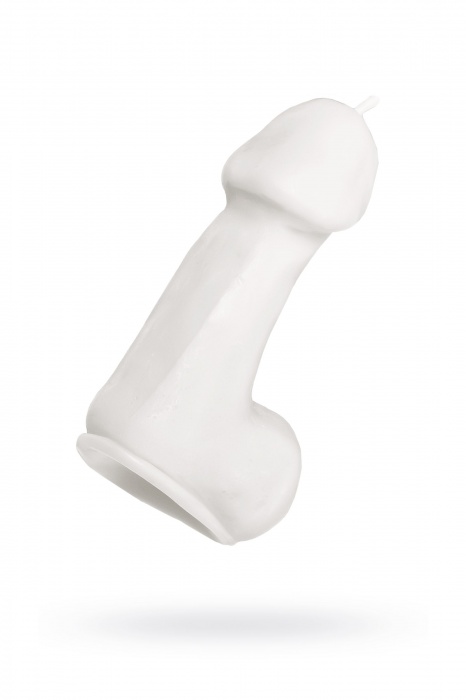 Белая свеча в форме пениса - 47 гр. - Pecado - купить с доставкой в Сызрани