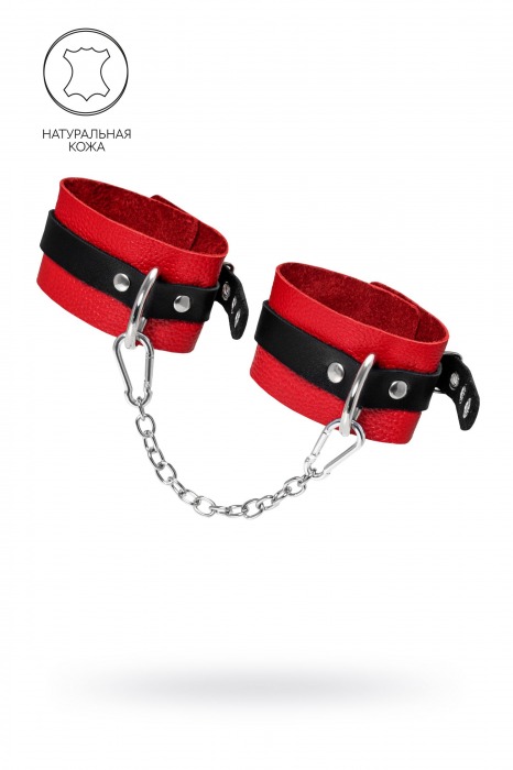 Красно-черные мягкие оковы с одним ремешком и люверсами - Pecado - купить с доставкой в Сызрани