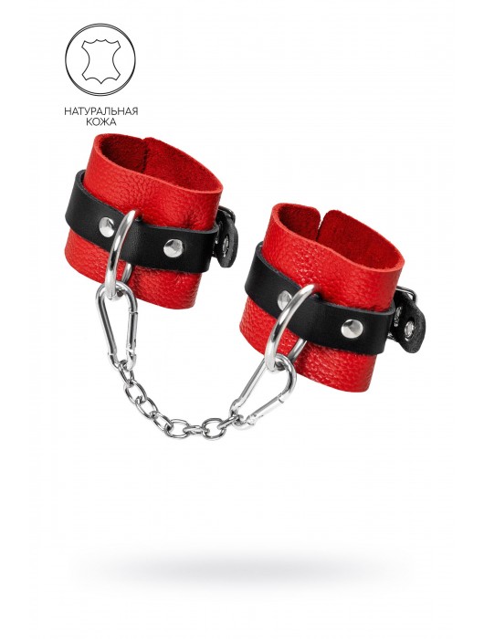 Красно-черные мягкие наручники с одним ремешком с люверсами - Pecado - купить с доставкой в Сызрани