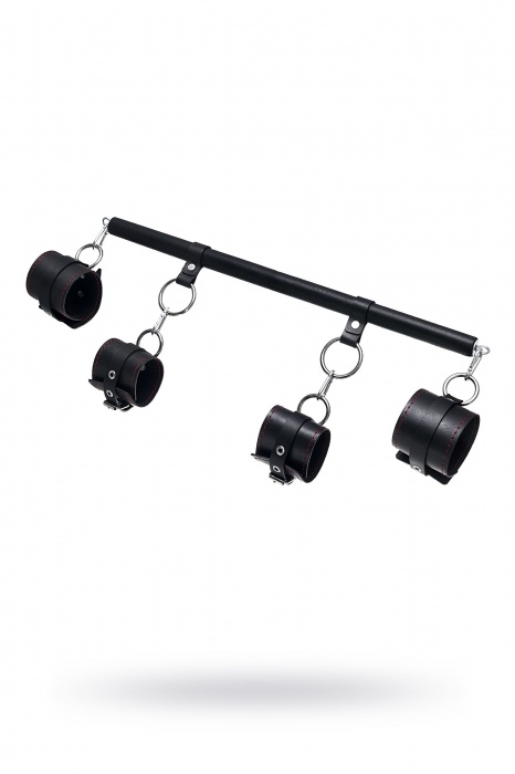 Черная распорка с 4 манжетами для рук и ног - Pecado - купить с доставкой в Сызрани