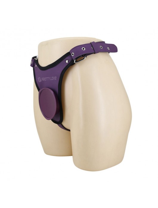 Фиолетовые трусики харнесс с платформой Caludio III - Baile - купить с доставкой в Сызрани