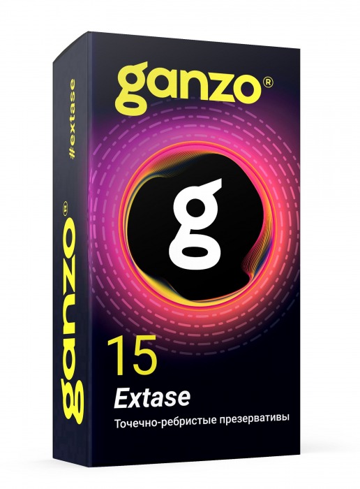 Презервативы анатомической формы с точечной и ребристой структурой Ganzo Extase - 15 шт. - Ganzo - купить с доставкой в Сызрани