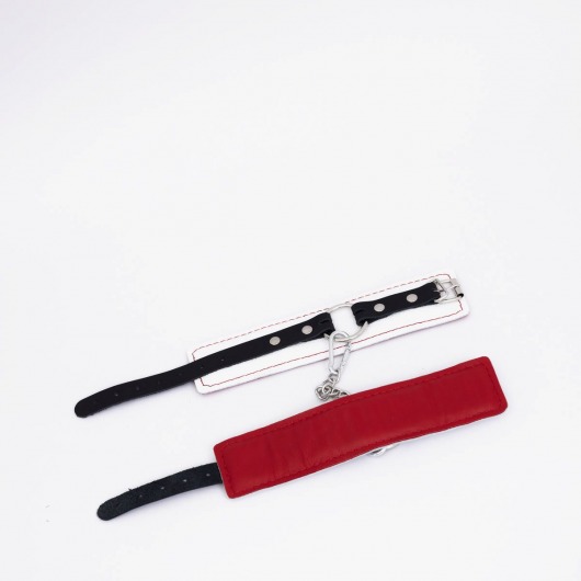 Бело-красные кожаные оковы - Crazy Handmade - купить с доставкой в Сызрани