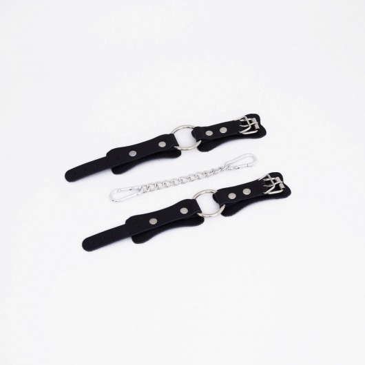 Черные кожаные наручники с кольцом - Crazy Handmade - купить с доставкой в Сызрани