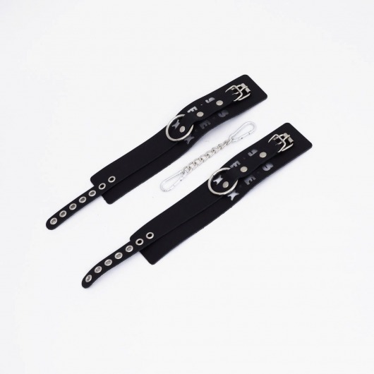 Черные кожаные оковы Sex - Crazy Handmade - купить с доставкой в Сызрани