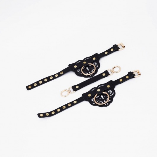 Черные оковы с золотистой фурнитурой - Crazy Handmade - купить с доставкой в Сызрани