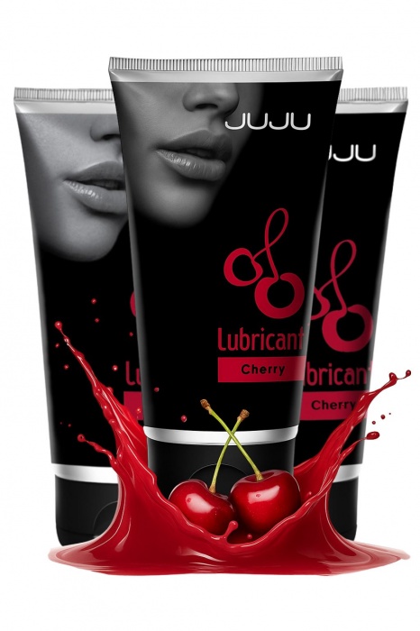 Набор из 3 съедобных лубрикантов JUJU со вкусом вишни - JuJu - купить с доставкой в Сызрани