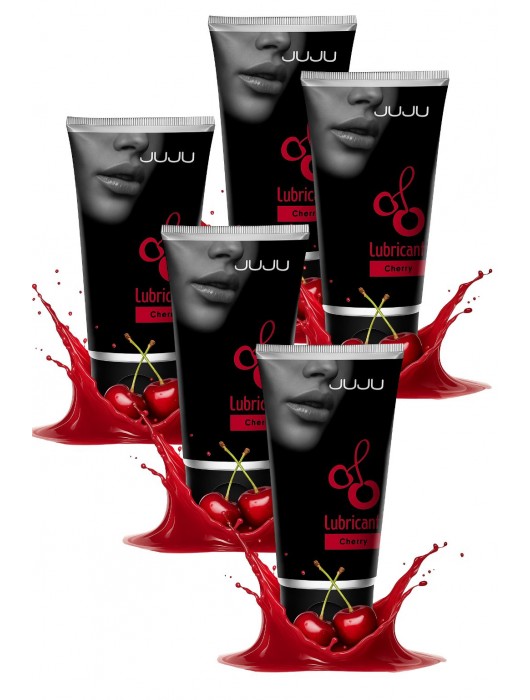 Набор из 5 съедобных лубрикантов JUJU со вкусом вишни - JuJu - купить с доставкой в Сызрани