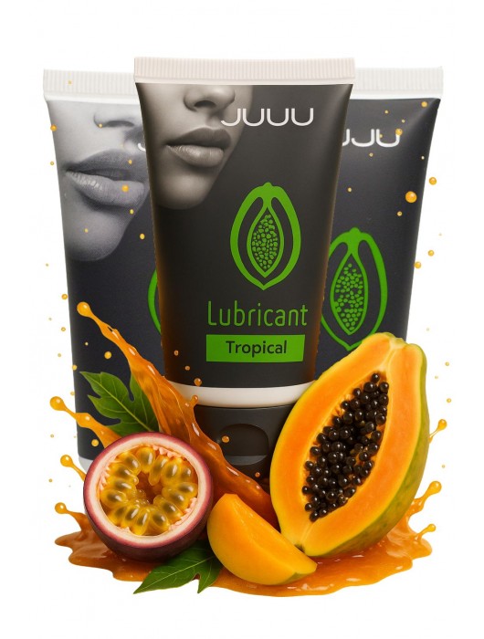 Набор из 3 съедобных лубрикантов JUJU со вкусом тропических фруктов - JuJu - купить с доставкой в Сызрани