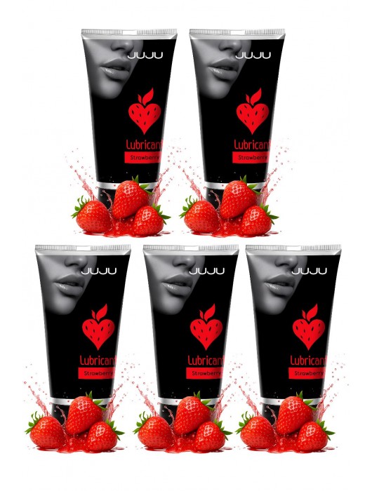 Набор из 5 съедобных лубрикантов JUJU со вкусом клубники - JuJu - купить с доставкой в Сызрани