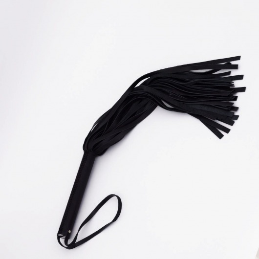Черный кожаный флоггер - 45 см. - Crazy Handmade - купить с доставкой в Сызрани
