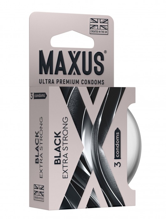 Черные утолщенные презервативы MAXUS Extra Strong с железным кейсом - 3 шт. - Maxus - купить с доставкой в Сызрани