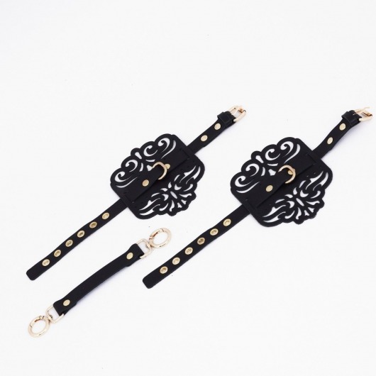 Черный фигурные оковы с золотистой фурнитурой - Crazy Handmade - купить с доставкой в Сызрани