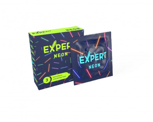 Светящиеся в темноте презервативы Expert Neon - 3 шт. - Expert - купить с доставкой в Сызрани