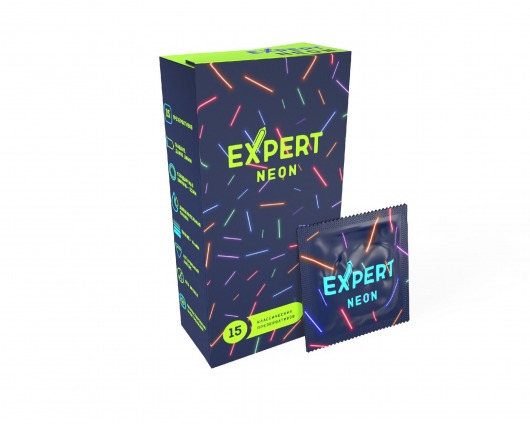 Светящиеся в темноте презервативы Expert Neon - 15 шт. - Expert - купить с доставкой в Сызрани