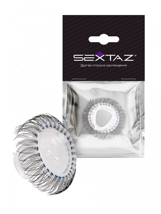 Эластичное эрекционное кольцо с длинными черными «ресничками» - Sextaz - в Сызрани купить с доставкой